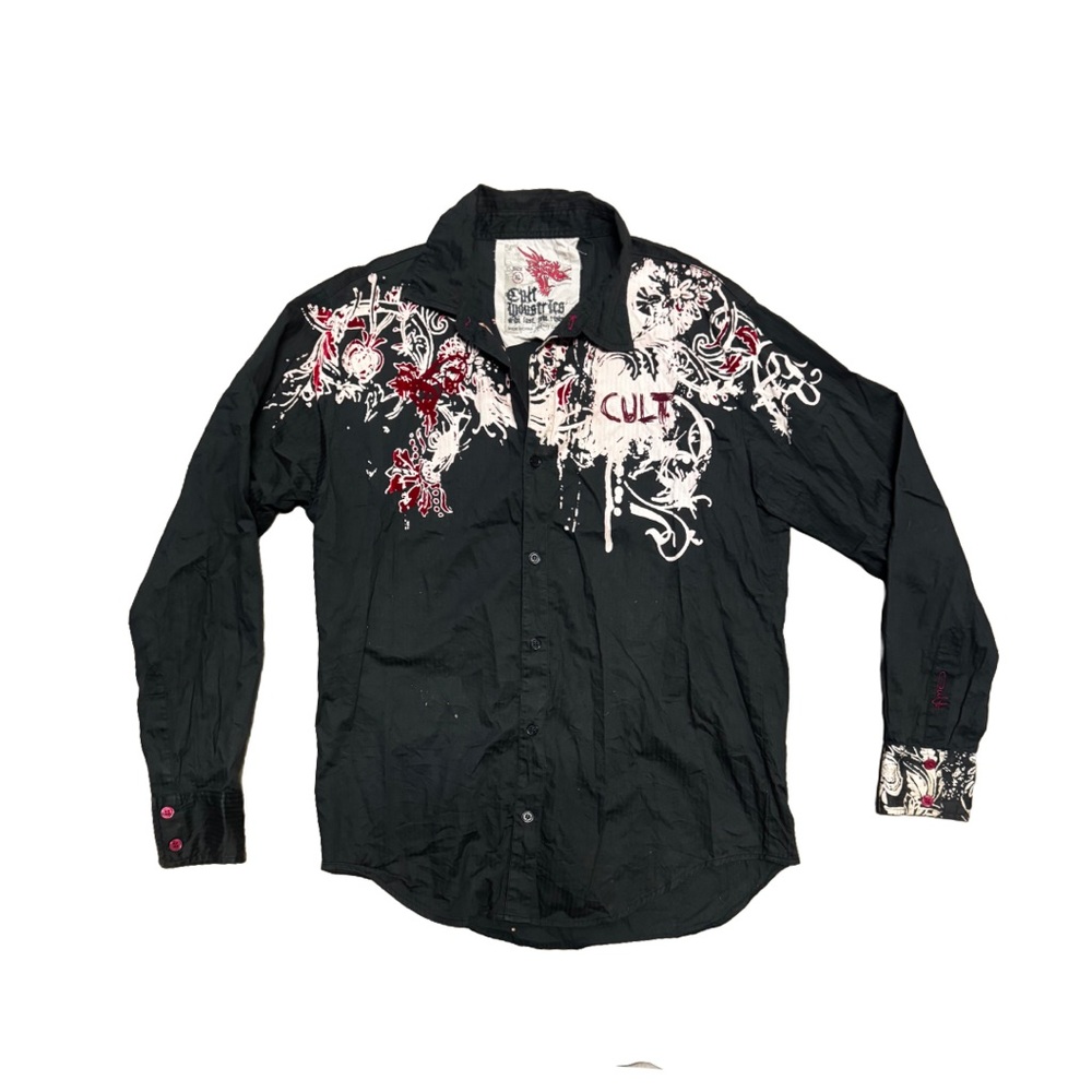 RARE Vintage- Cult Industries Men's Button-up Long Sleeve